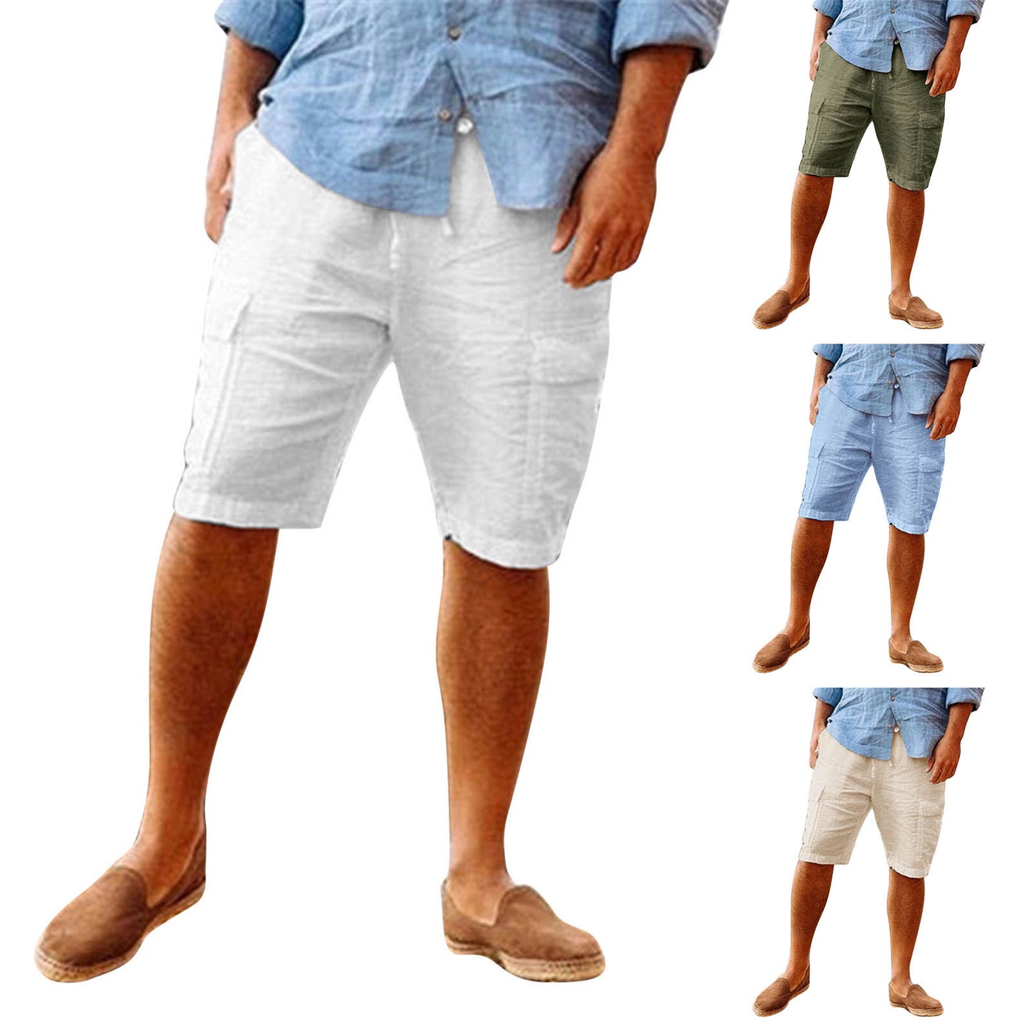 Men's Casual Vacation Beach Hawaiian Cotton Shorts