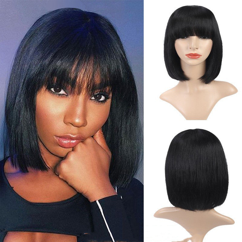 European and American Style Bob Wig with Bangs