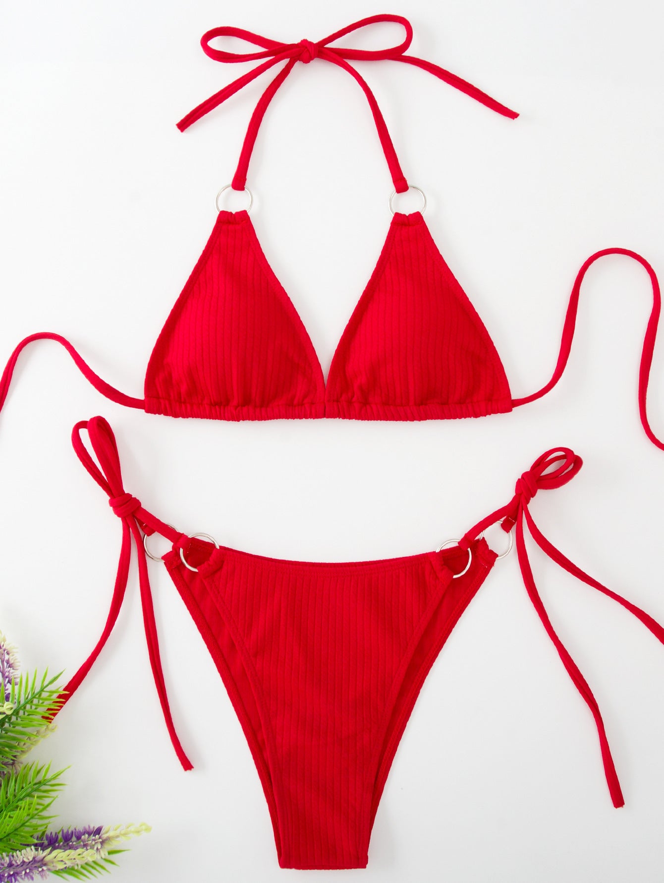 Minimalist Chic: Side-Tie Thong Bikini Set