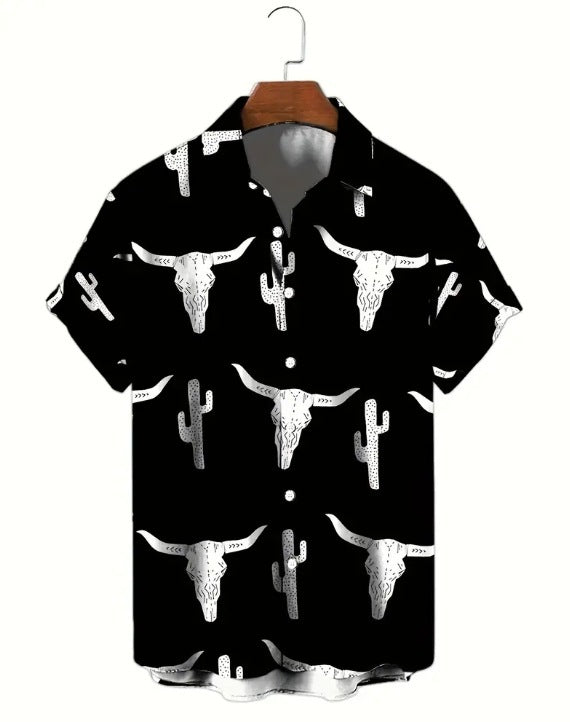 Striking Style: Men's 3D Printed Short Sleeve Shirt