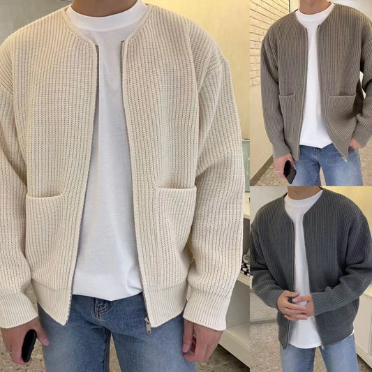 Trendy Knitted Cardigan Men’s Sweater - Fashionable and Stylish