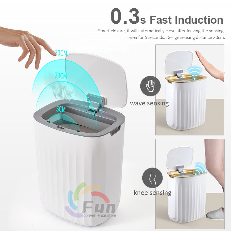 Smart Automatic Trash Can with Lid - Touchless Sensor, UV Sterilization & Deodorization for Home, Office, Car