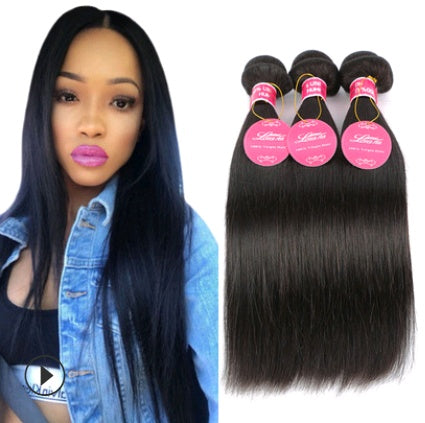 Real human hair straight wave human