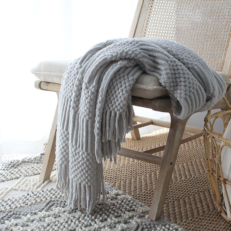 Nordic Knitted Blanket | Woolen Blanket Blanket