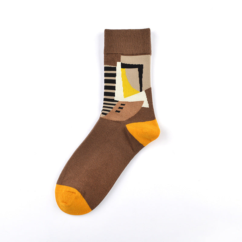 Personality Tide Socks | Lighthouse Tide Socks | Combed Cotton Embroidered Tube Socks