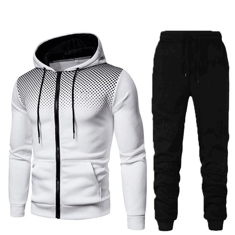 Sports Fitness Men's Suit for Autumn and Winter: Cotton Blend with 85% Polyester