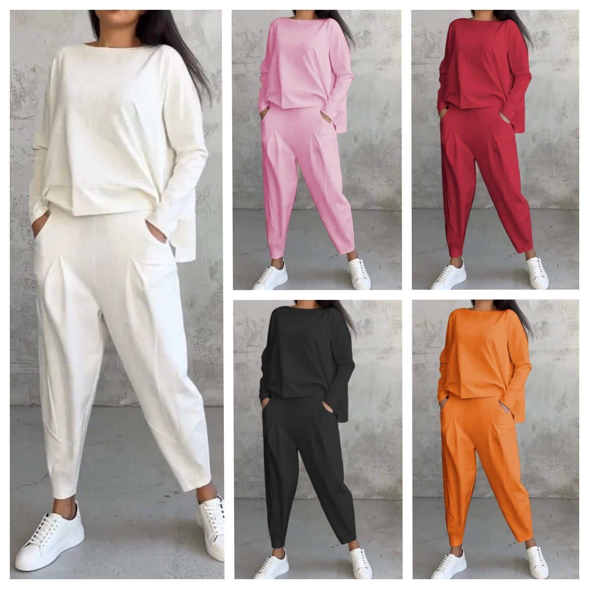 Women's Design Long-sleeved Sweater Harem Pant