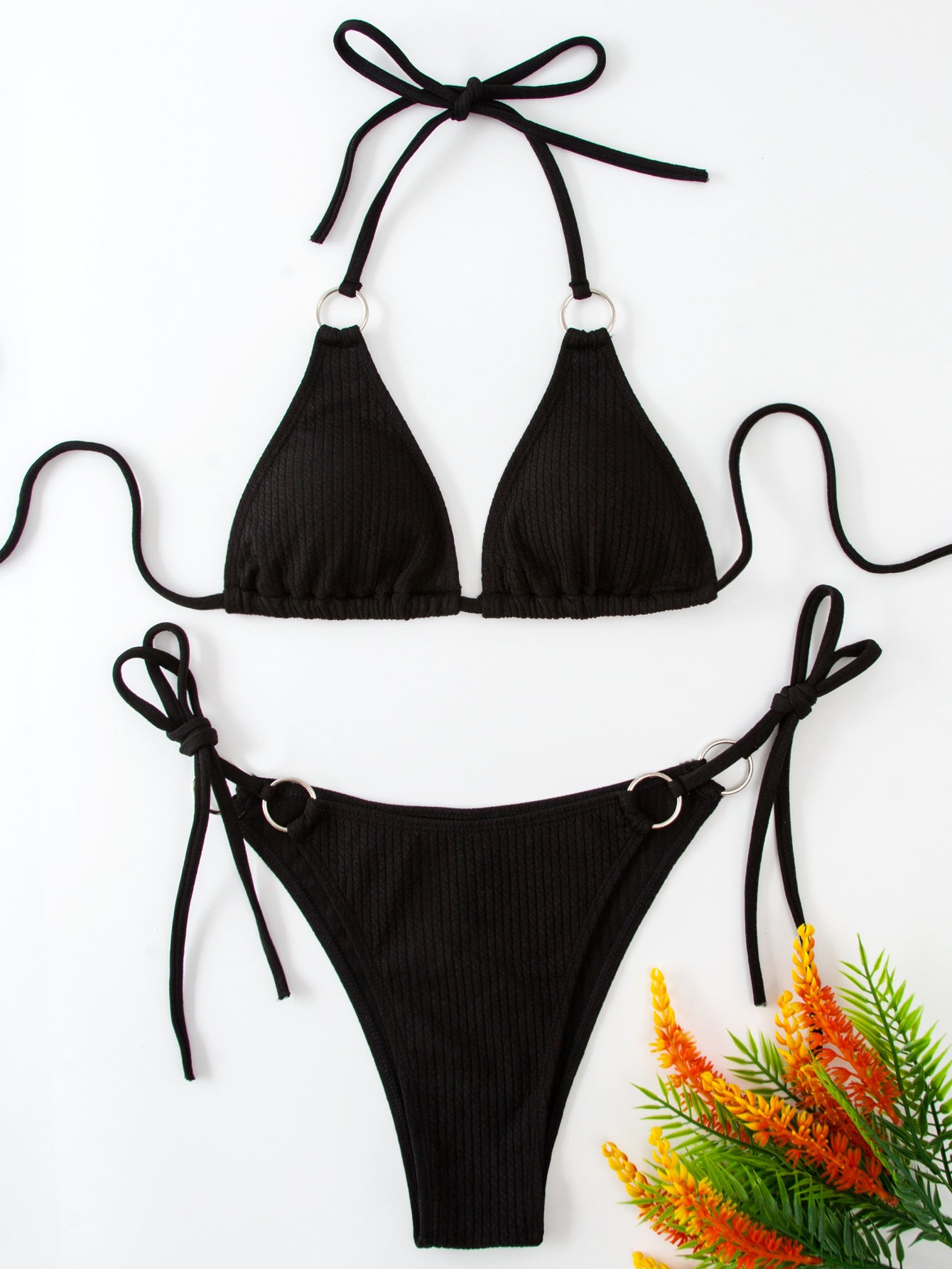 Minimalist Chic: Side-Tie Thong Bikini Set