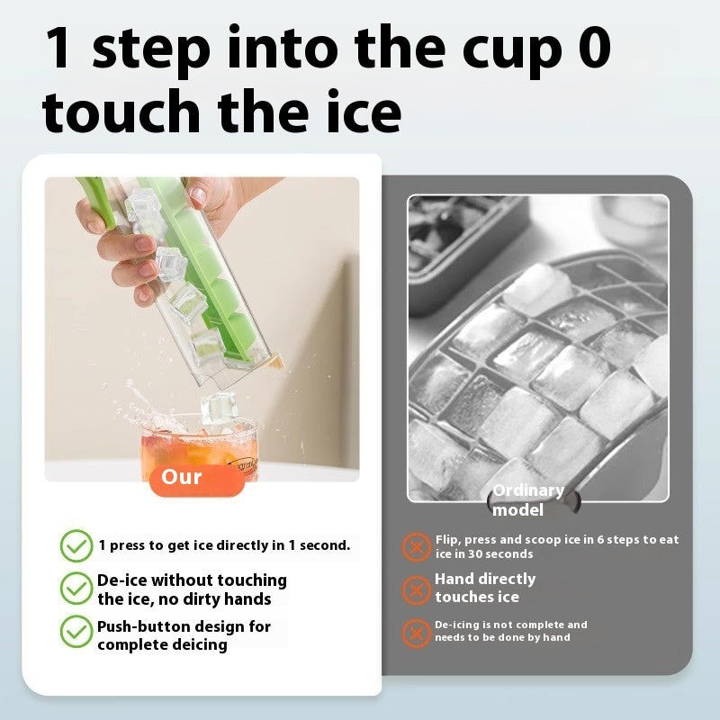 Household Ice Maker Food Grade Press Ice Tray Ice Cube Maker Ice Tray Mold With Storage Box Kitchen Gadget