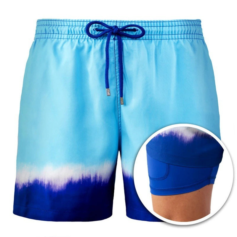 Men's Printed Beach Shorts Double Layer Ideal For Summer