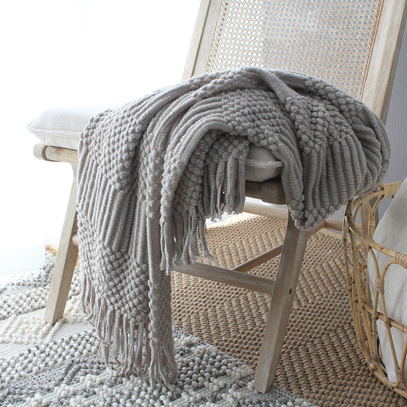 Nordic Knitted Blanket | Woolen Blanket Blanket