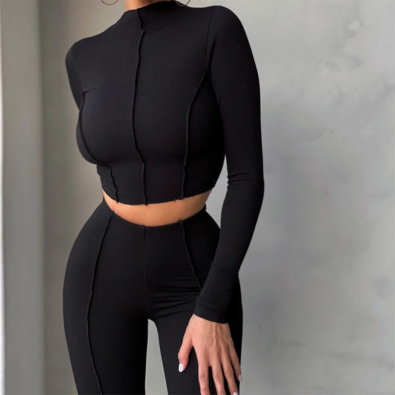 Reverse Wear Design Sense High Waist Slim Breathable Leisure Sports Suit