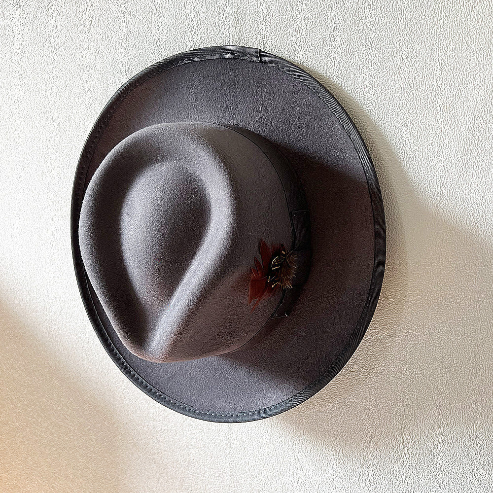 Men's Handmade Feather Top Hat - Large Size