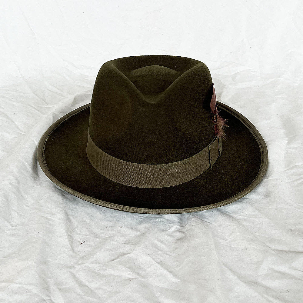 Men's Handmade Feather Top Hat - Large Size