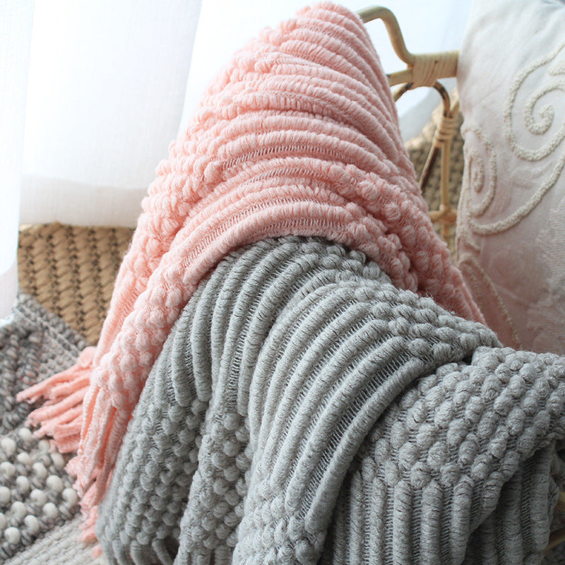 Nordic Knitted Blanket | Woolen Blanket Blanket