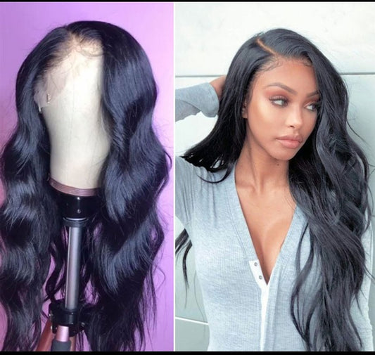 Chic Long Curly Black Lace Front Wig – Fluffy, Big Waves