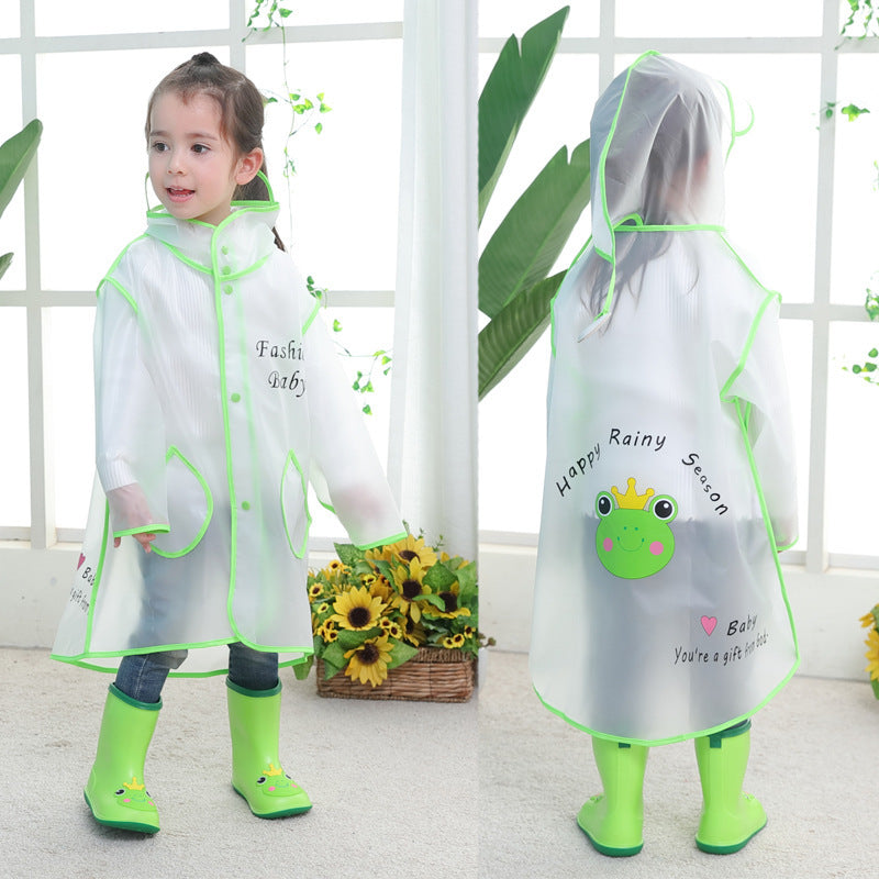 Poncho Kid Student Raincoat: Durable EVA Walking Poncho for Children