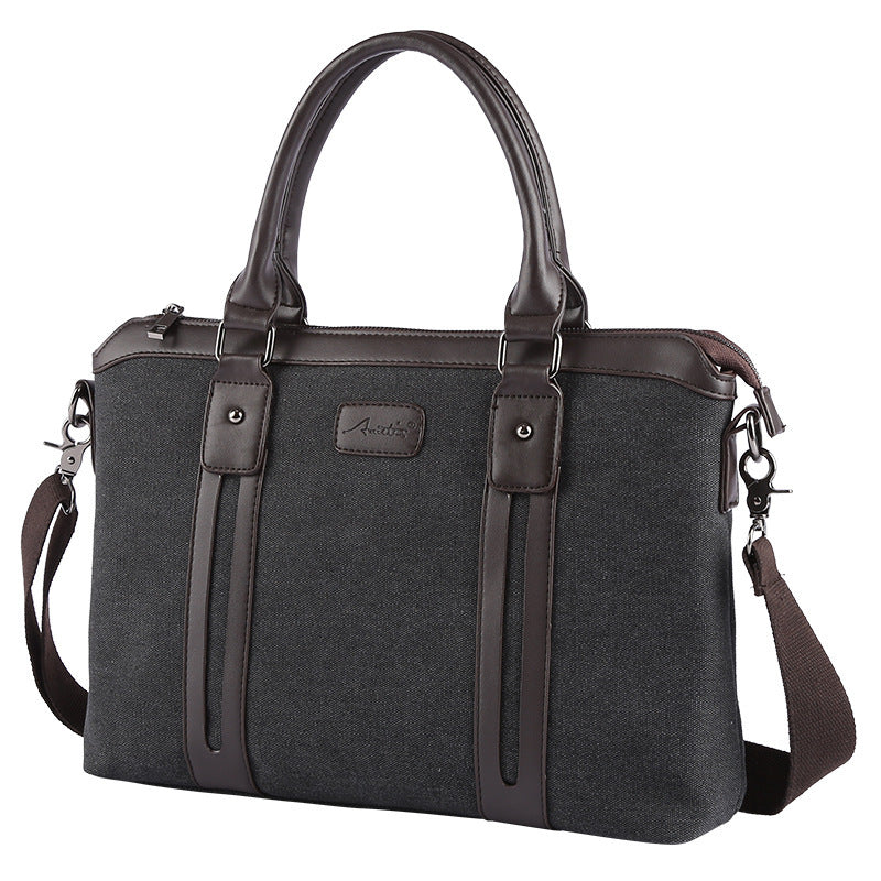 Canvas Shoulder Messenger Bag Men's Business Handheld Briefcase