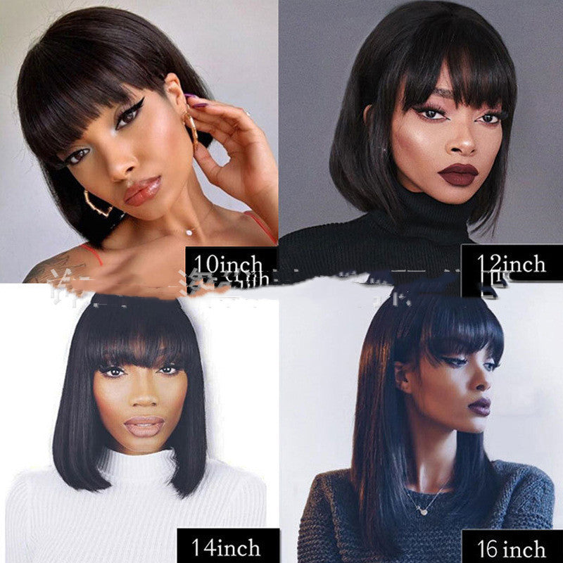 European and American Style Bob Wig with Bangs