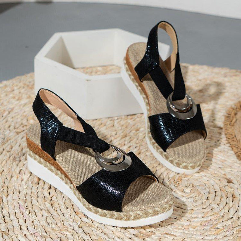 Discover the perfect blend of fashion and comfort with our exquisite Fish Mouth Wedge Sandals.