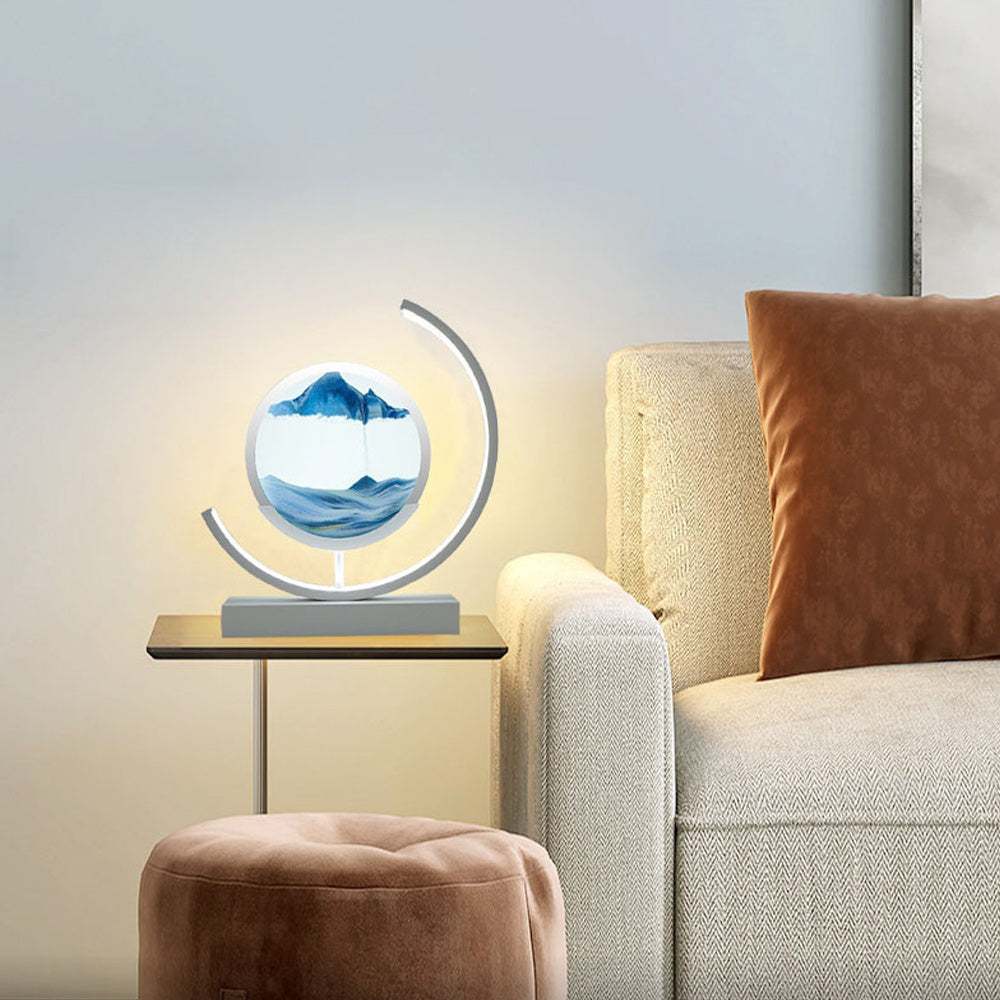 Rechargeable Glass Flowing Sand Colored Painting Lamp