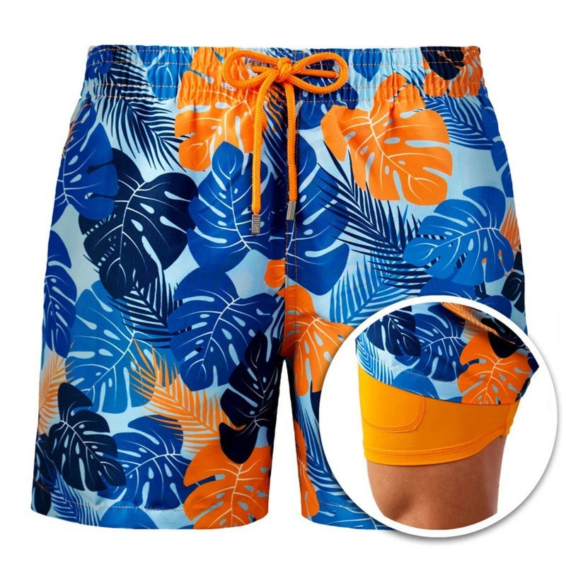 Men's Printed Beach Shorts Double Layer Ideal For Summer