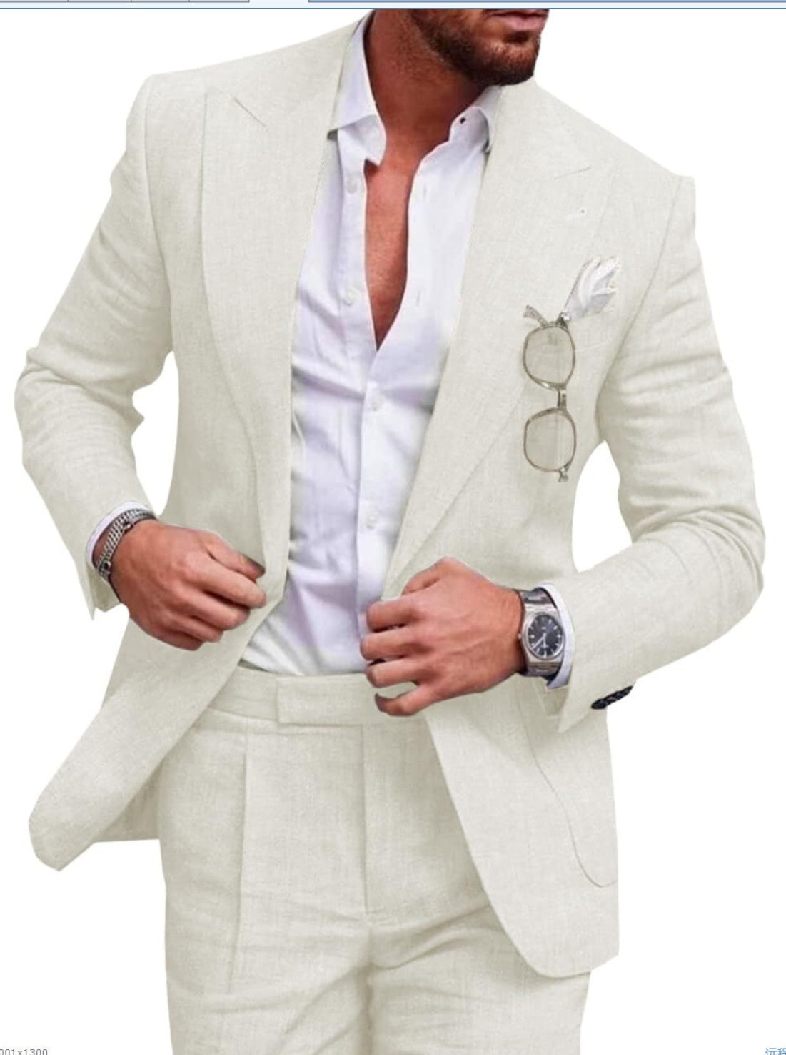 Men’s Slim Fit One-Button Solid Color Suit - Two-Piece Set