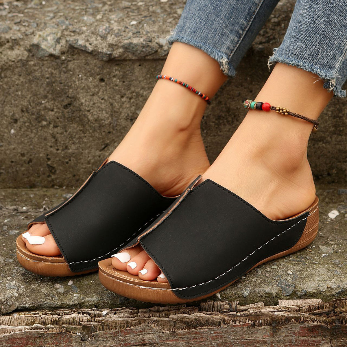 Elevate Your Style: Chic Peep-Toe Wedge Sandals for Summer Adventures!