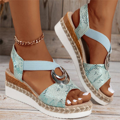 Discover the perfect blend of fashion and comfort with our exquisite Fish Mouth Wedge Sandals.