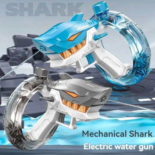 New Shark Electric Water Gun Toy - Fully Automatic Continuous Fire, Large Capacity Beach Summer Water Play for Kids