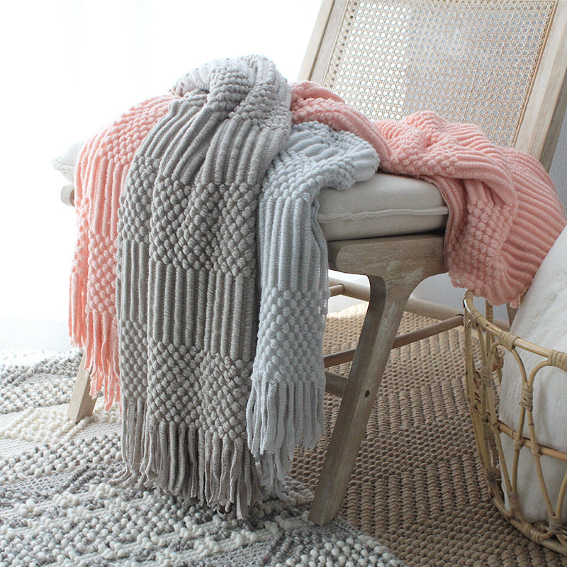 Nordic Knitted Blanket | Woolen Blanket Blanket