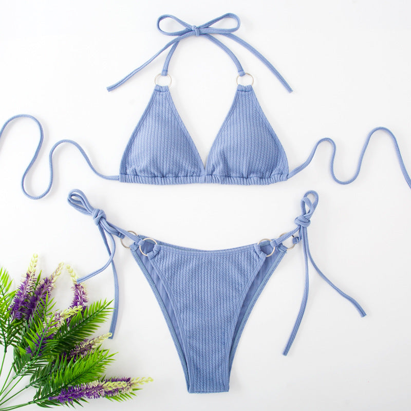 Minimalist Chic: Side-Tie Thong Bikini Set