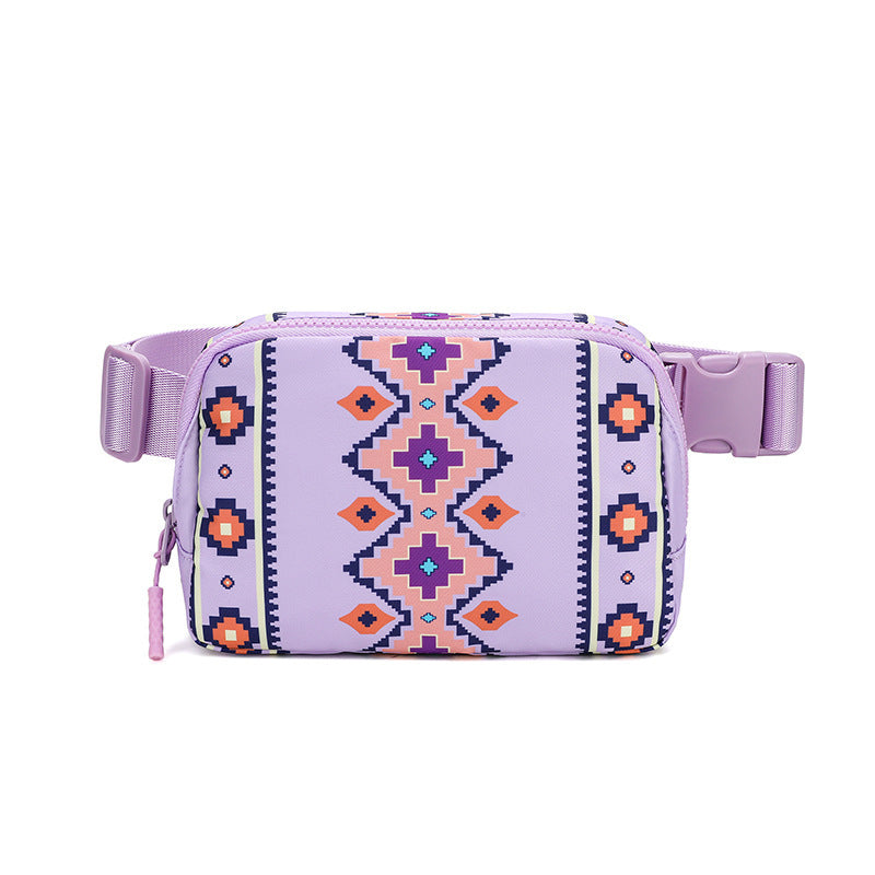 Bohemian Print Waist Bag with Adjustable Shoulder Strap - Perfect for Casual and Outdoor Activities