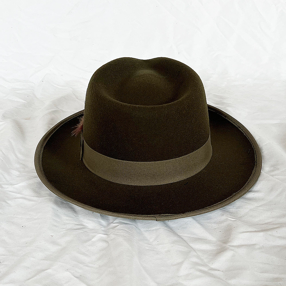 Men's Handmade Feather Top Hat - Large Size