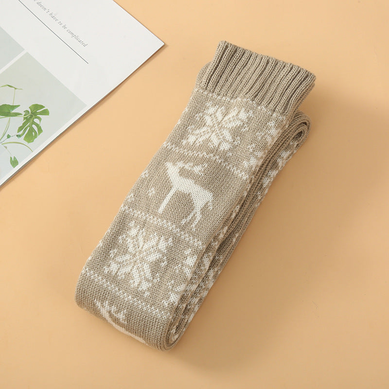 Christmas Deer Thigh-High Socks