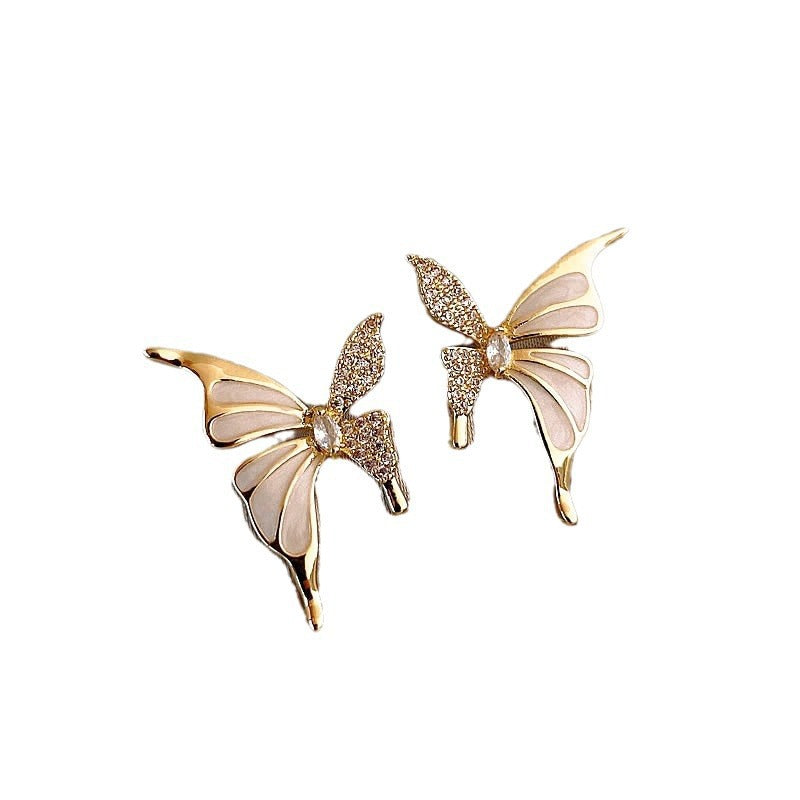 Fashion Jewelry Rhinestone Dripped Butterflies - Stud Earrings Sweet For Daily Occasion