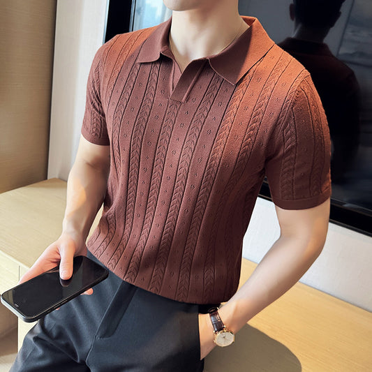 Striped Comfort: V-Neck Tee