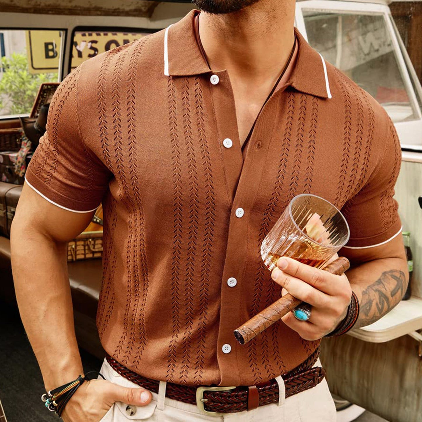 Men's Summer Short-Sleeved Polo Shirt: Stylish and Comfortable Business Attire