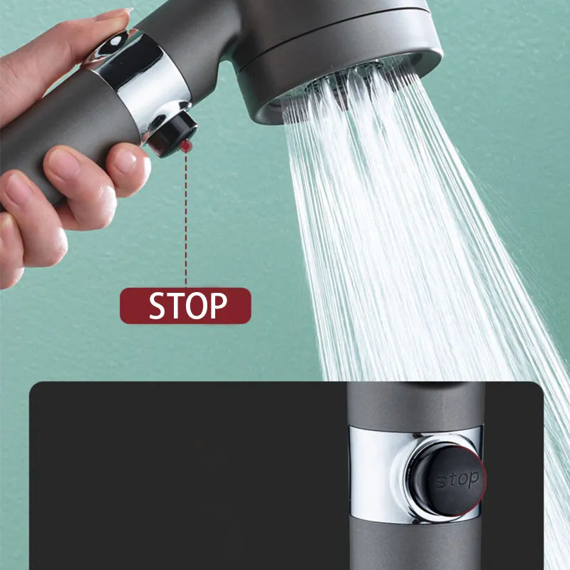 Innovative 3 Modes High Pressure Showerhead with Filter for Ultimate Bathing Experience!