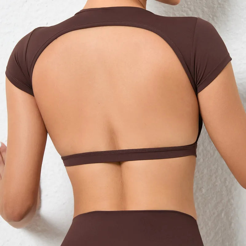 Backless Yoga Fitness Crop Tops for Women