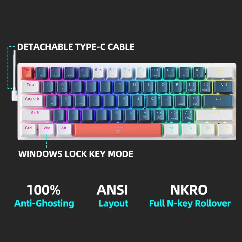 Machenike K500-B61 Mini Mechanical Keyboard