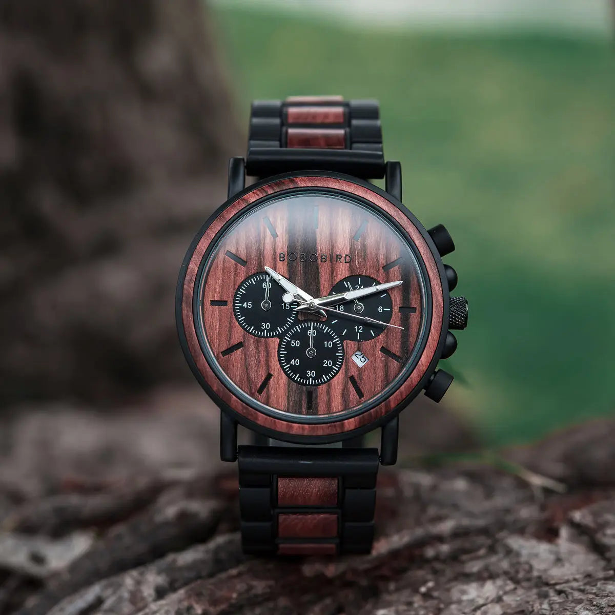 BOBO BIRD Wooden Men Watches Relogio Masculino - Brand Luxury Stylish Chronograph Military Watch Personalized Gift for Man OEM