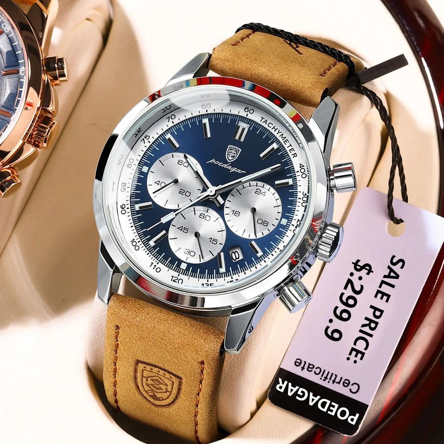 POEDAGAR Luxury Men's Chronograph Watch