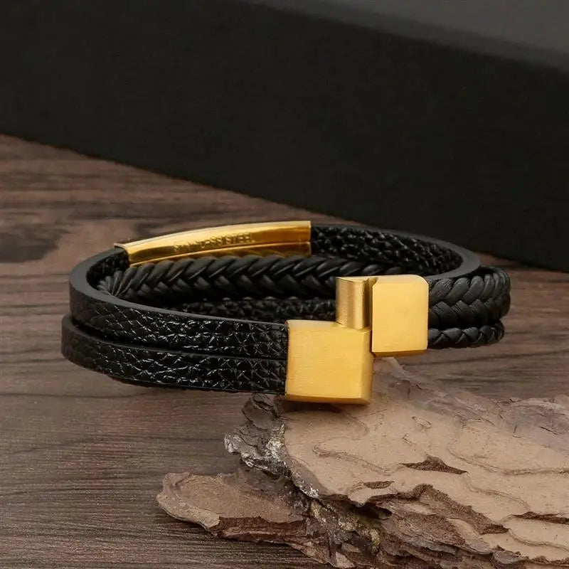 Men's Hand-Woven Leather Bracelet