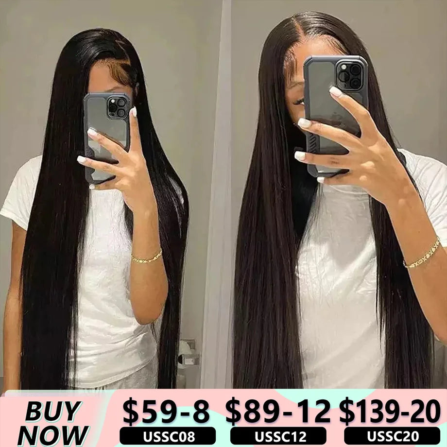 30 32 34 Inch Straight Lace Front Wig