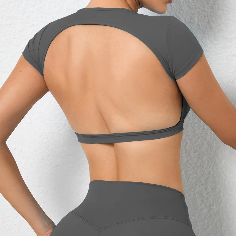 Backless Yoga Fitness Crop Tops for Women