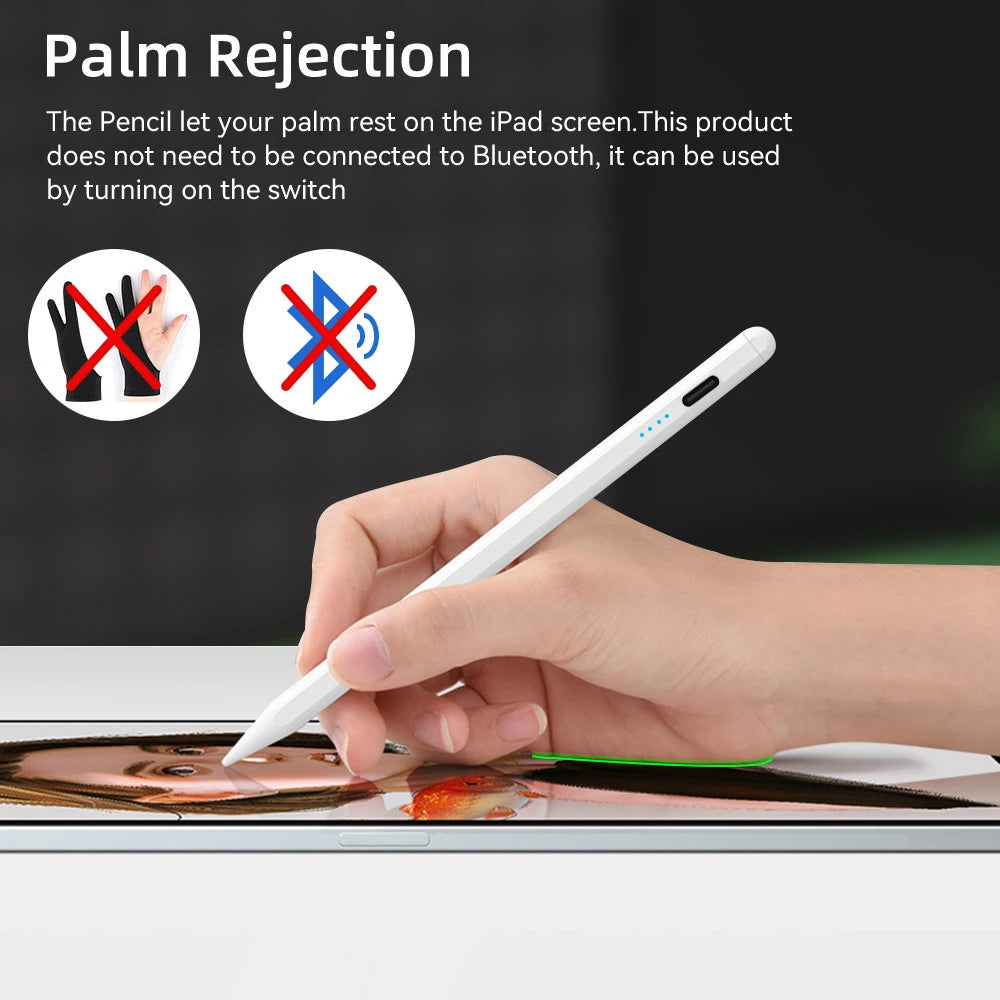 Palm Rejection Stylus Pen for iPad - Precise & Fast Charging