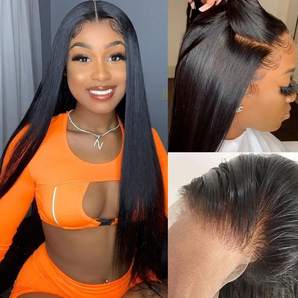 30 32 34 Inch Straight Lace Front Wig