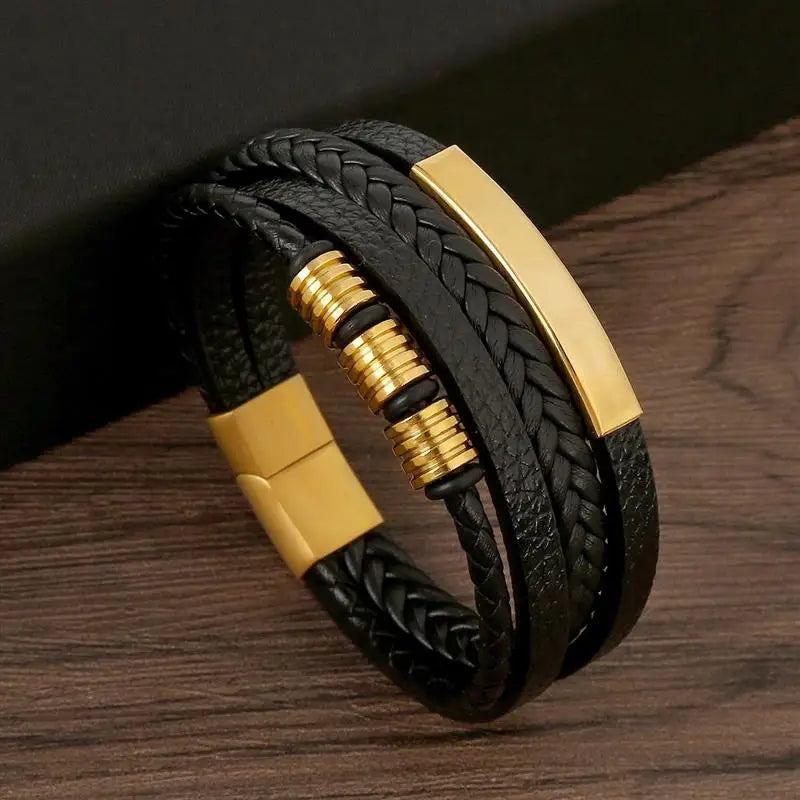 Men's Hand-Woven Leather Bracelet