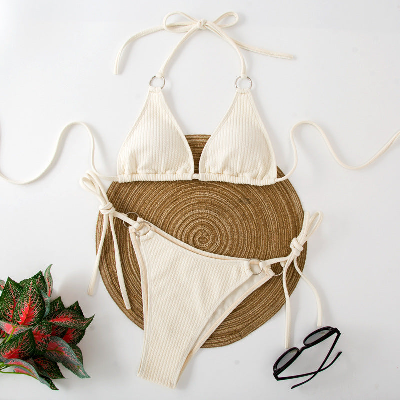 Minimalist Chic: Side-Tie Thong Bikini Set